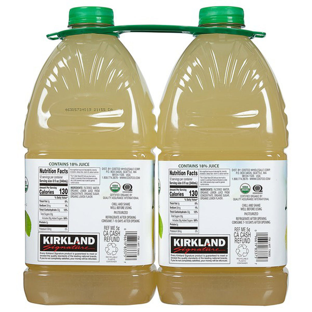 Kirkland Signature, Organic Lemonade, 96 fl oz, 2-count