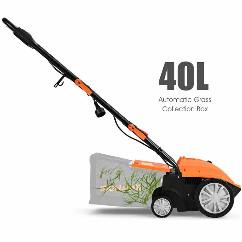 2-in-1 Electric Lawn Dethatcher & Scarifier, 12 Amp 13" Corded Grass Dethatcher with 40L Collection Bag