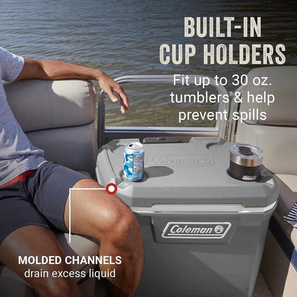 Coleman Classic Series Insulated Portable Wheeled Cooler, Leak-Resistant Outdoor Hard Cooler Keeps Ice up to 5 Days, 100-Quart