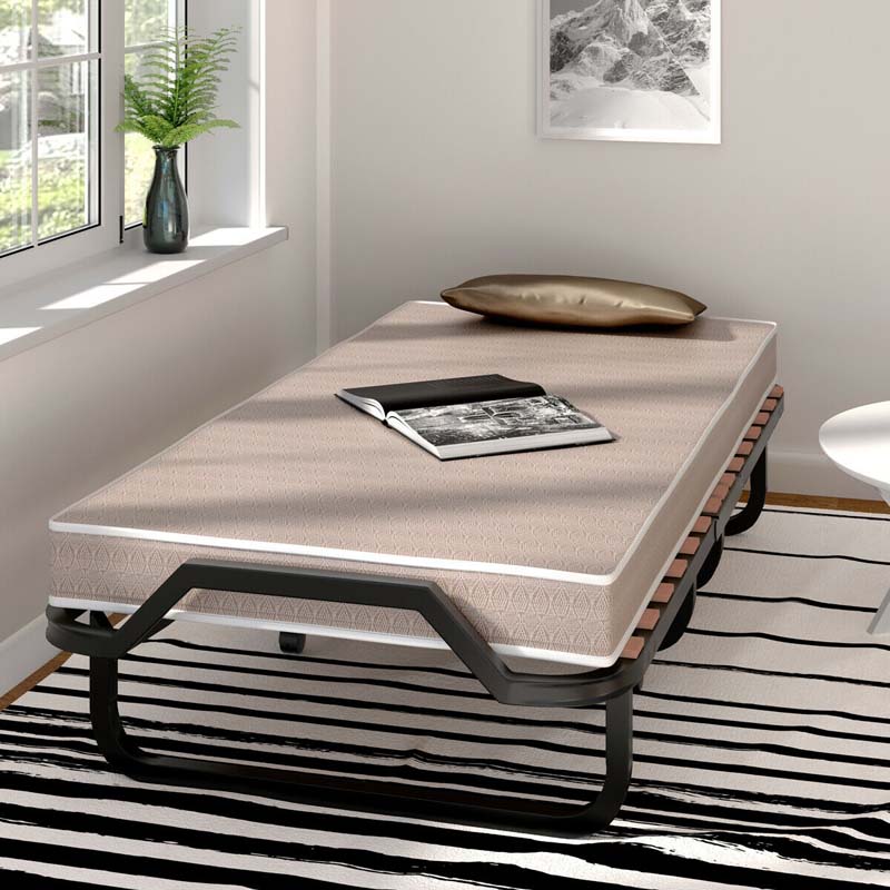 79" x 31.5" Rollaway Bed with Mattress, Portable Guest Bed Folding Sleeper Bed Cot