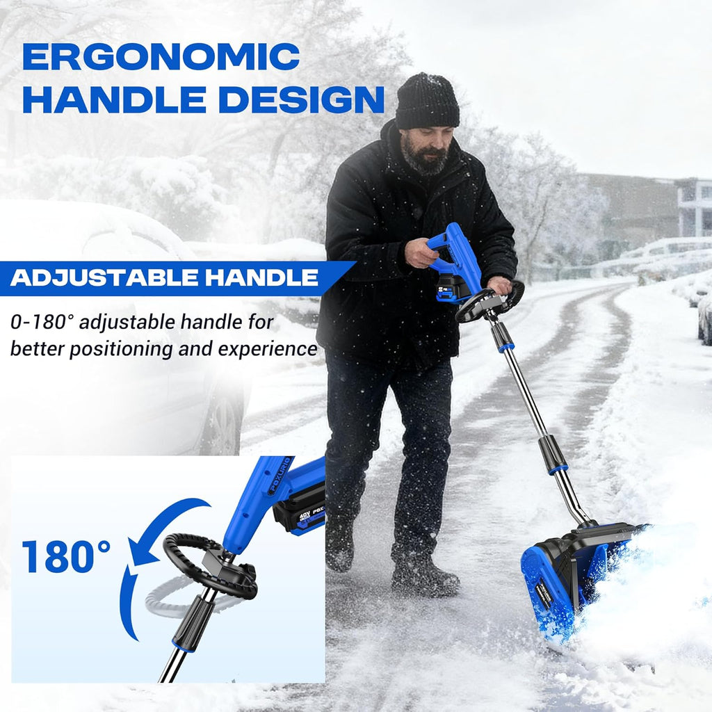 2 * 40V Electric Cordless Snow Shovel  13 Inch Brushless Electric Snow Blower with 2��4.0Ah Batteries & Fast Charger  13" Width  6" Depth  25FT Throw Distance Snow Shovel for Driveway  Patio