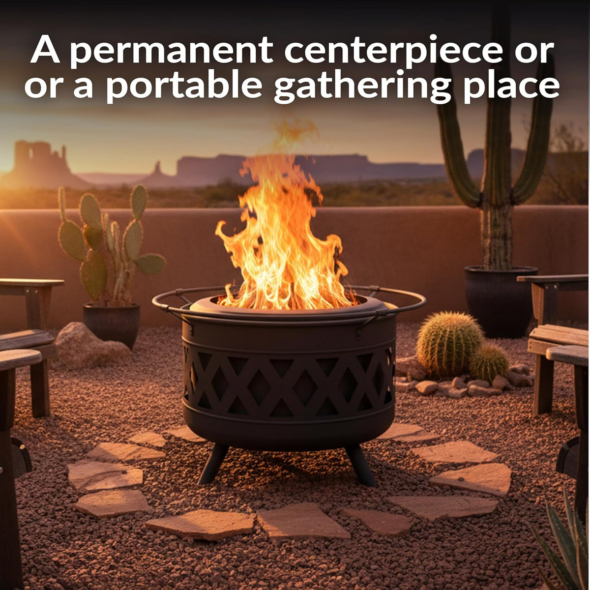 Sunnydaze 30-Inch Crossweave Smokeless Wood-Burning Fire Pit with Cover and Poker - Steel Outdoor Smokeless Fire Pit for the Backyard