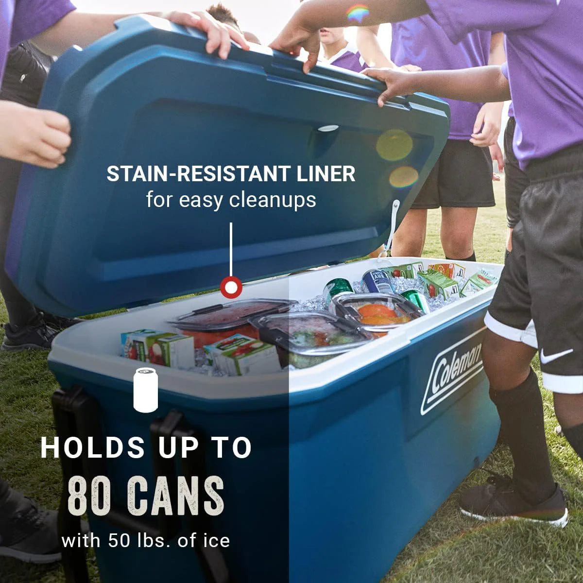 Coleman Classic Series Insulated Portable Wheeled Cooler, Leak-Resistant Outdoor Hard Cooler Keeps Ice up to 5 Days, 100-Quart