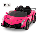 Lamborghini Licensed Kids Ride On 4WD Sports Car, 12V Battery Electric Vehicle Toy with Remote Control, 3 Speeds, Hydraulic Doors