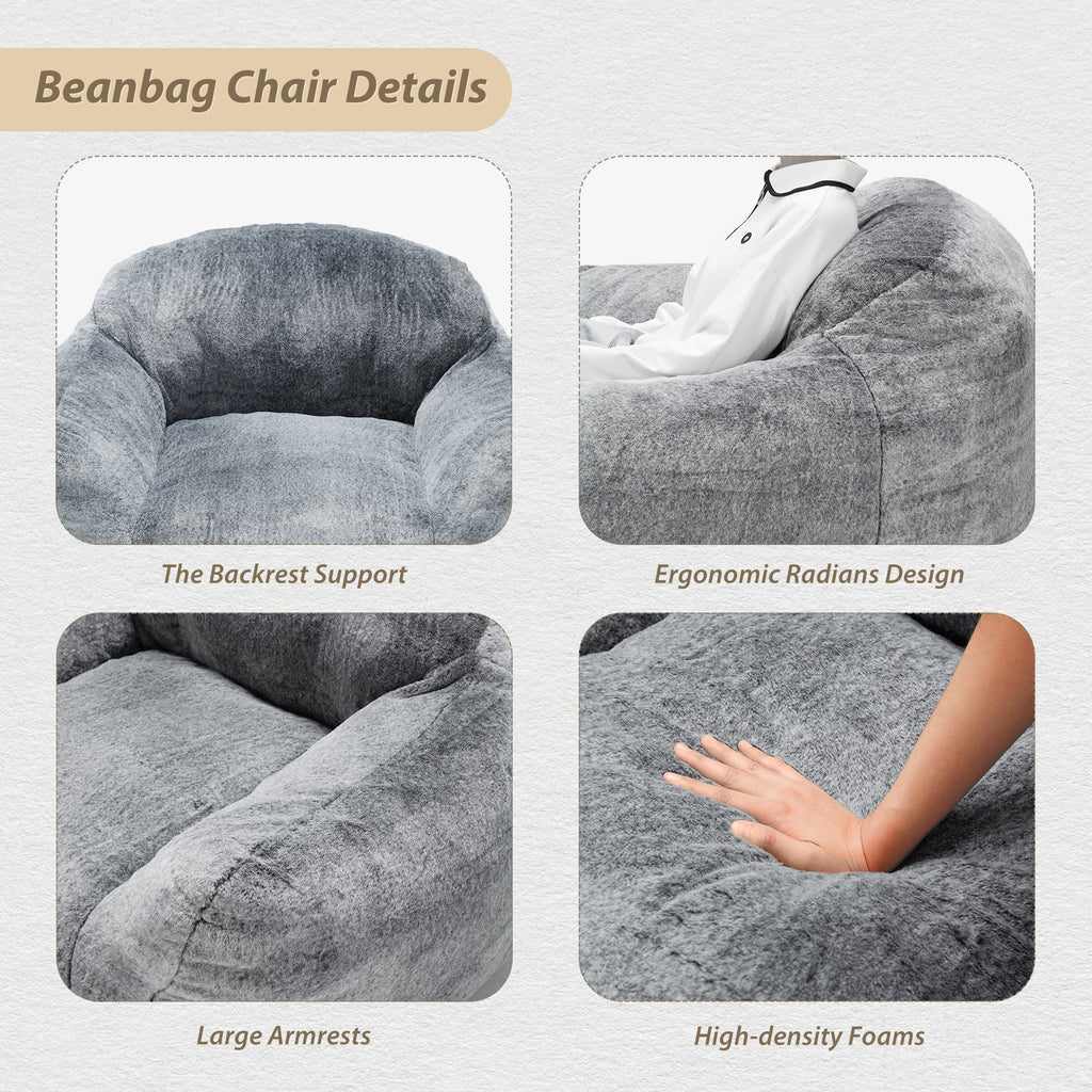 Homguava Giant Bean Bag Chair with Armrests