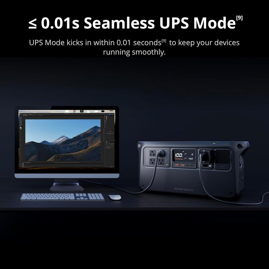 DJI Power 1000 V2 Portable Power Station  1024Wh LFP Battery  Compact Size  2600W Stable Output  0-80% Recharge in 37 Mins  Electric Generator for Home  Camping  RVs  Off-Grid