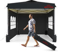 10x10 Pop Up Canopy with Sidewalls  Easy Up Canopy Tent  Heavy Duty Tents for Parties  One Person Set Up Event Tent  Black