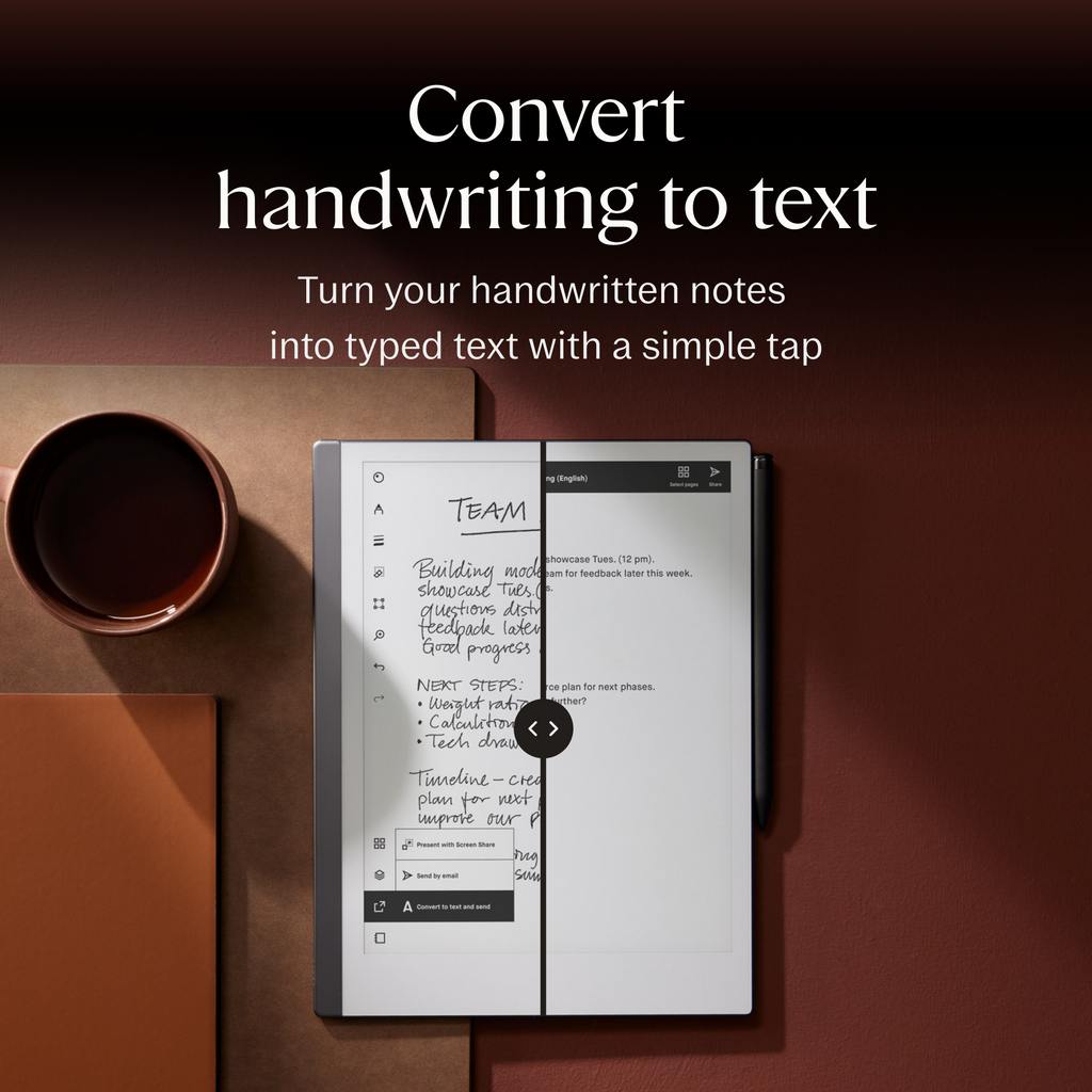 reMarkable 2 �C 10.3�� Paper Tablet with Marker Plus and Premium Leather Book Folio �C Black