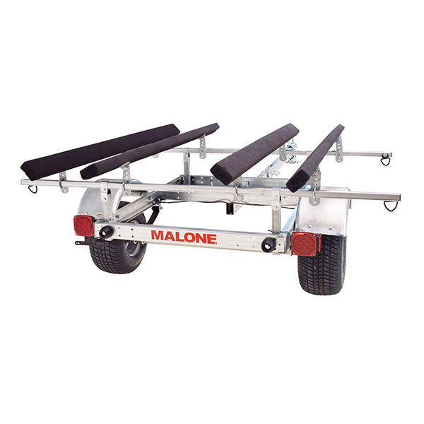 Malone LowMax 2 Kayak Trailer Package, 600 lb Capacity, Galvanized Steel, LED Lights, 70 MPH Rated Tires