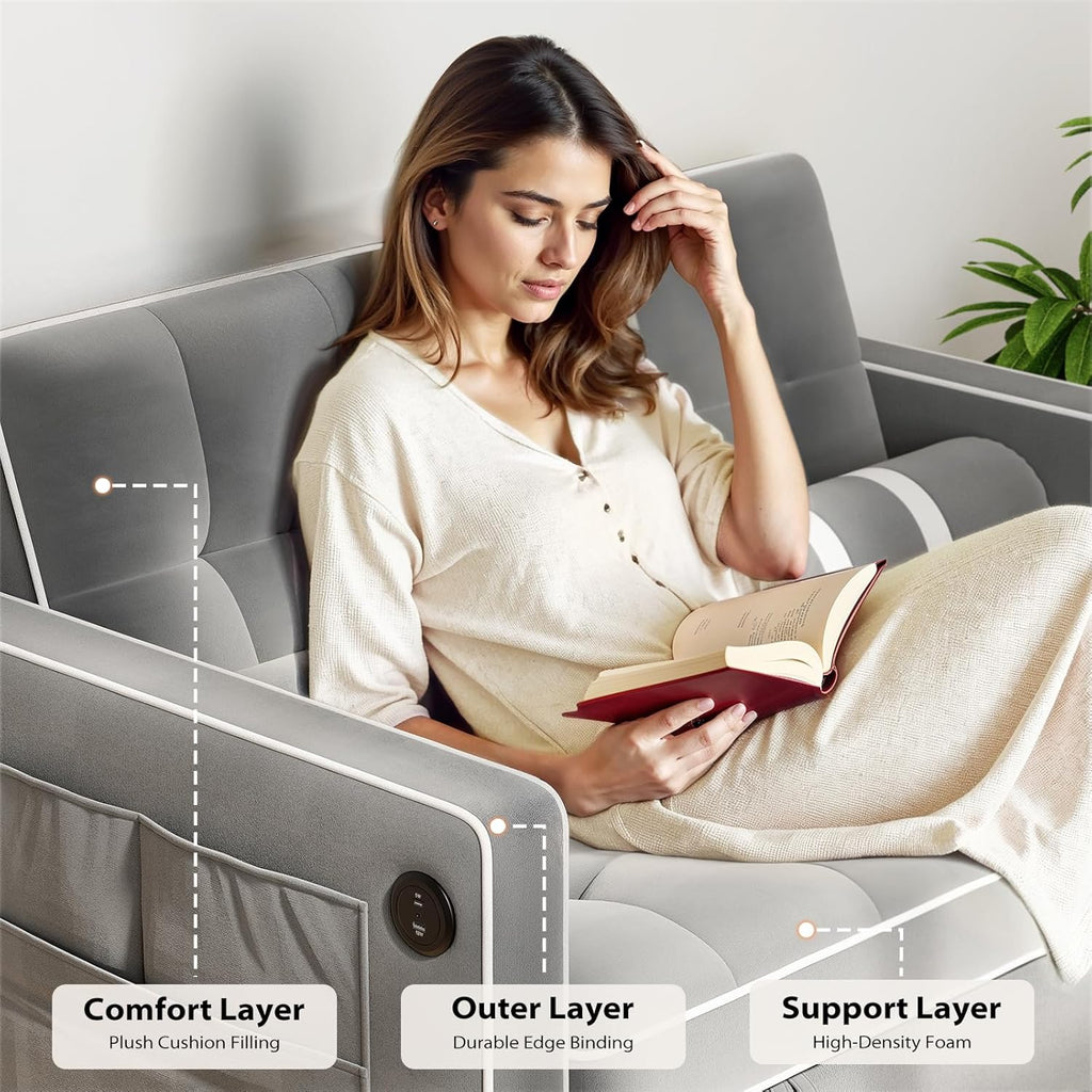3 in 1 Convertible Sleeper Sofa Bed