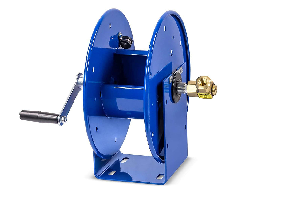 Coxreels 112-3-50 Compact Hand Crank Steel Hose Reel - 4 000 PSI - Holds 3/8" x 50' Length Hose - Perfect for Air Compressor  Garden  Pressure Washer  Electric Hoses (Hose Not Included) Made in USA