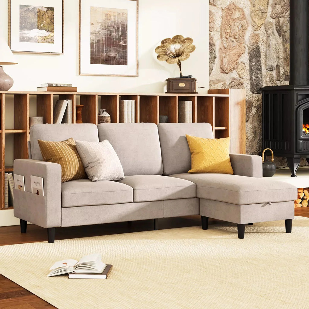 3 Seater Sofa Lounge Set Beige
