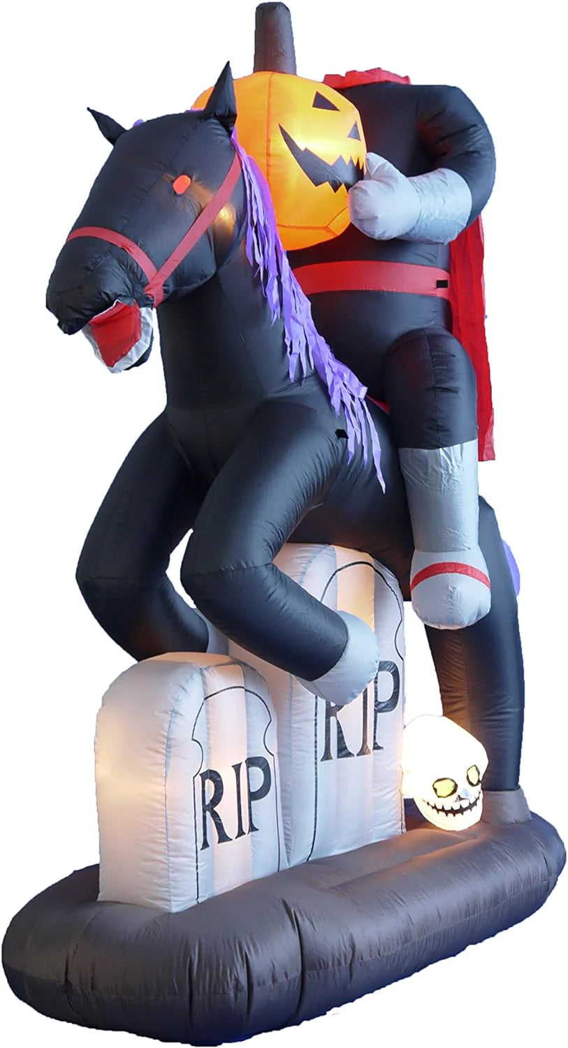 6.5ft tall Halloween inflatable headless horseman