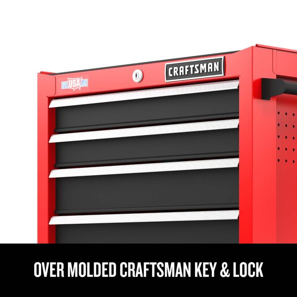 2000 Series 26-in W x 36.5-in H 5-Drawer Steel Rolling Tool Cabinet (Red)