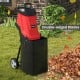 15-AMP Electric Wood Chipper and Shredder Leaf Mulcher with Wheels