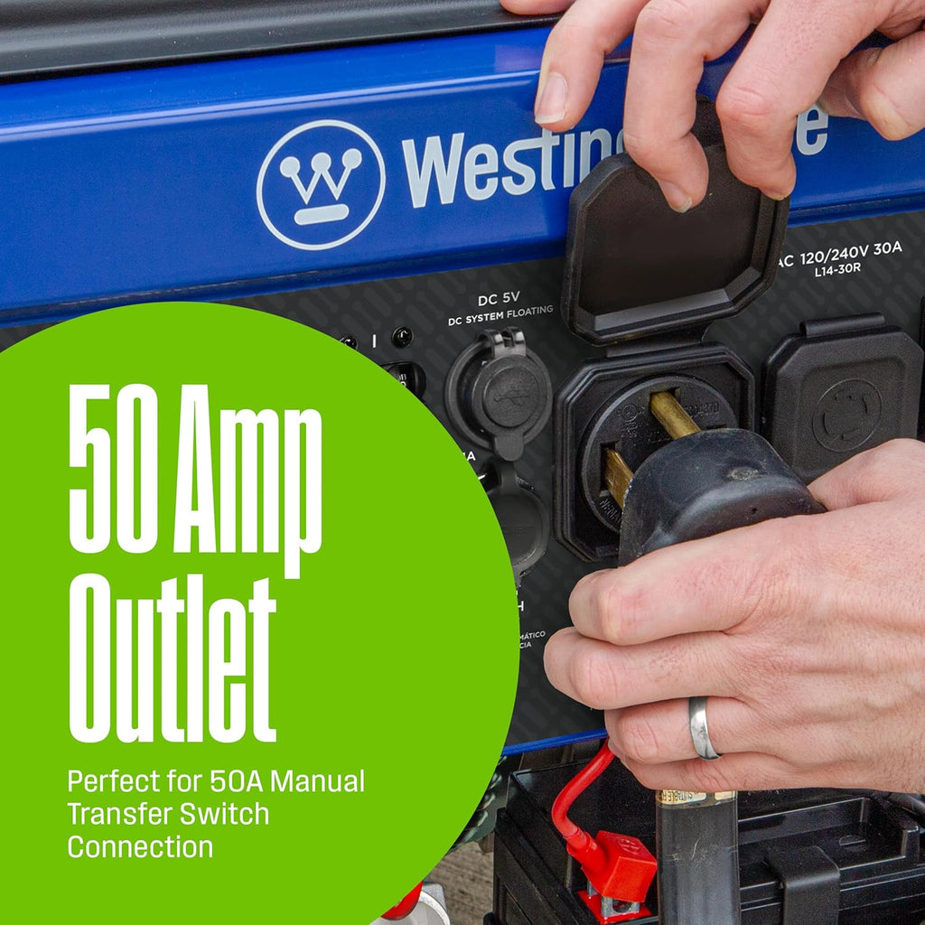 Westinghouse 14500 Peak Watt Tri-Fuel Home Backup Portable Generator  Remote Electric Start  Transfer Switch Ready  Gas  Propane  and Natural Gas Powered