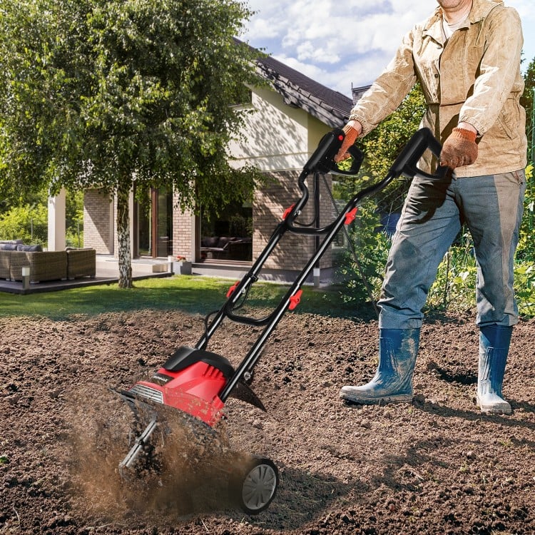 Corded Electric Tiller and Cultivator 9-Inch Tilling Depth