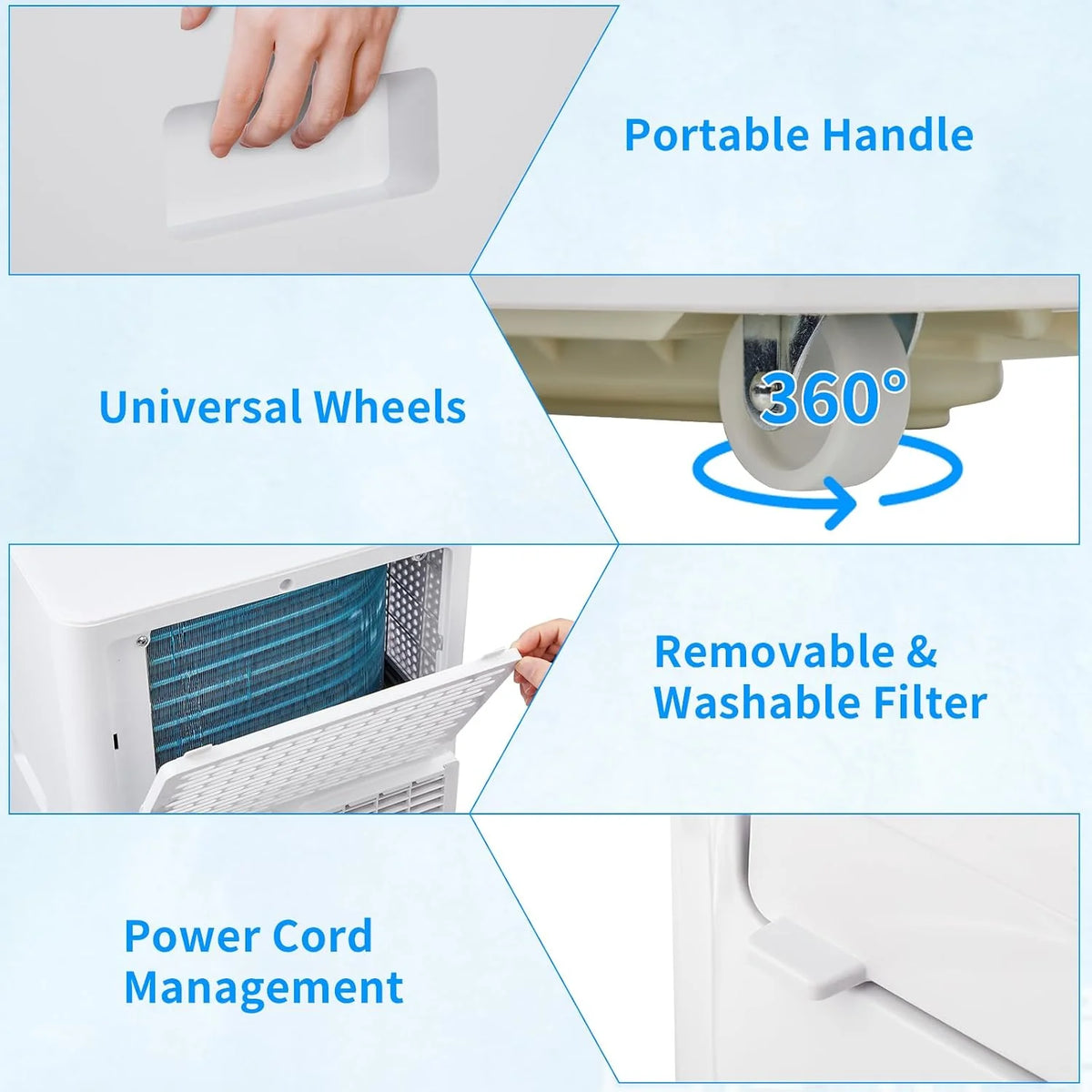 12000 BTU Portable Air Conditioner with Heating, Dehumidifier, WiFi & Remote Control