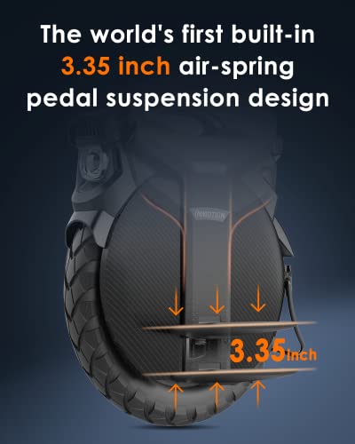 INMOTION V11 Electric Unicycle, 18′′ Self-Balancing, 3.35′′ Air Suspension, 1500Wh Battery, 34 MPH, 75-Mile Range