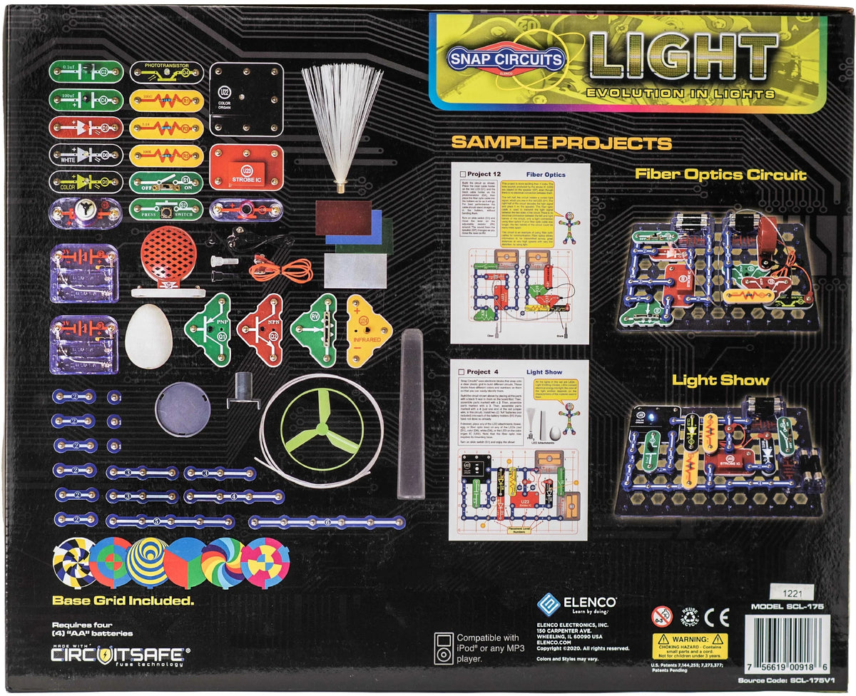 Snap Circuits® Light SCL175 | Electronics Exploration Kit | Over 175 Projects | STEM Educational Toys for Kids 8+