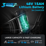 Outdoor electric bike with 48V/15Ah lithium battery ??Black