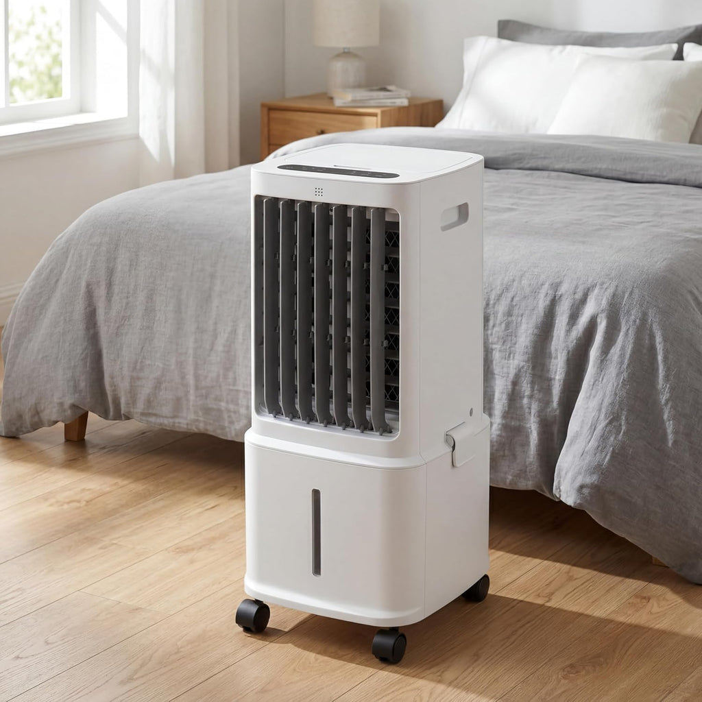Air Pro Air Cooler 3-in-1, 8L Capacity, Remote Control, Portable Evaporative Air Cooling, 12-Hour Timer 3 Speeds, Oscillating Cooling Fan Air Conditioning with Ice Packs for Home Office