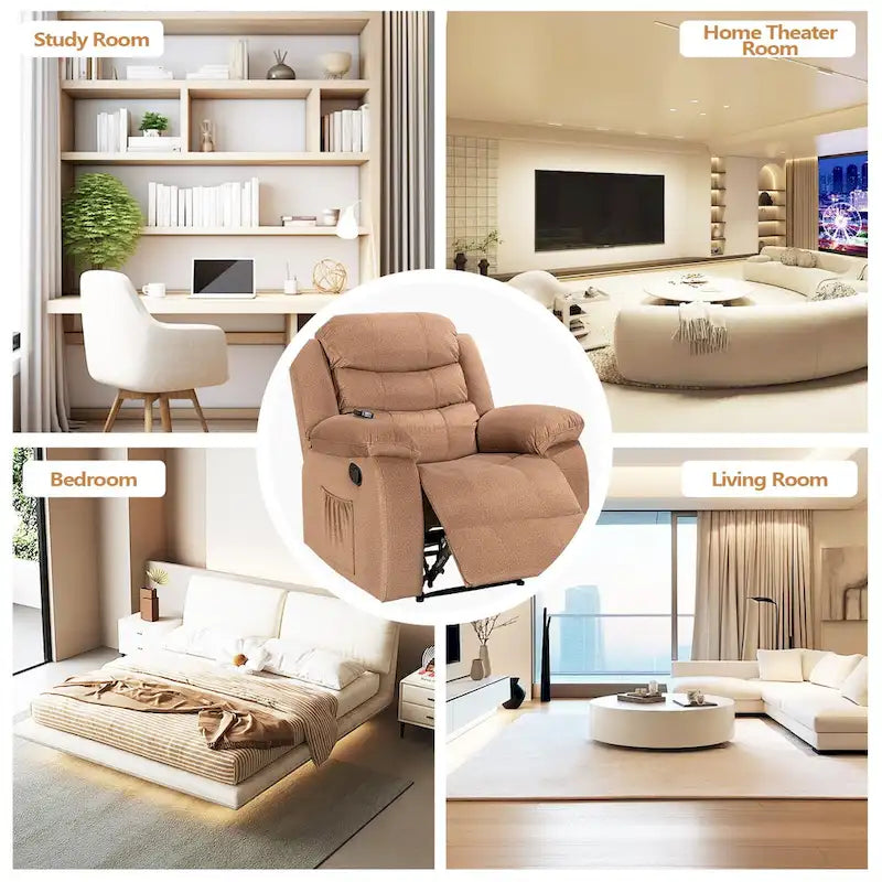 Soft Recliner Chair with Massage and Heat Function