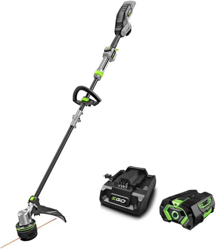 EGO POWER+ String Trimmer  Battery Powered  16" Trimmer for Weeds and Grass with POWERLOAD  LINE IQ  Telescopic Carbon Fiber Shaft  Includes 56V 4.0Ah Battery and Charger - ST1623T