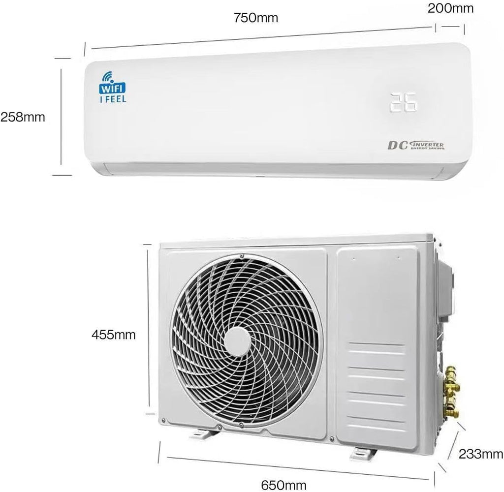 12000 BTU Air Conditioner Wall Split Wi Fi 5 In 1 Air Cooler Heater Dehumidifier Air Purifier Fan With Heat Pump Remote Control 3.4 kW A++ Rating 2 Pipes and Installation Kit Included