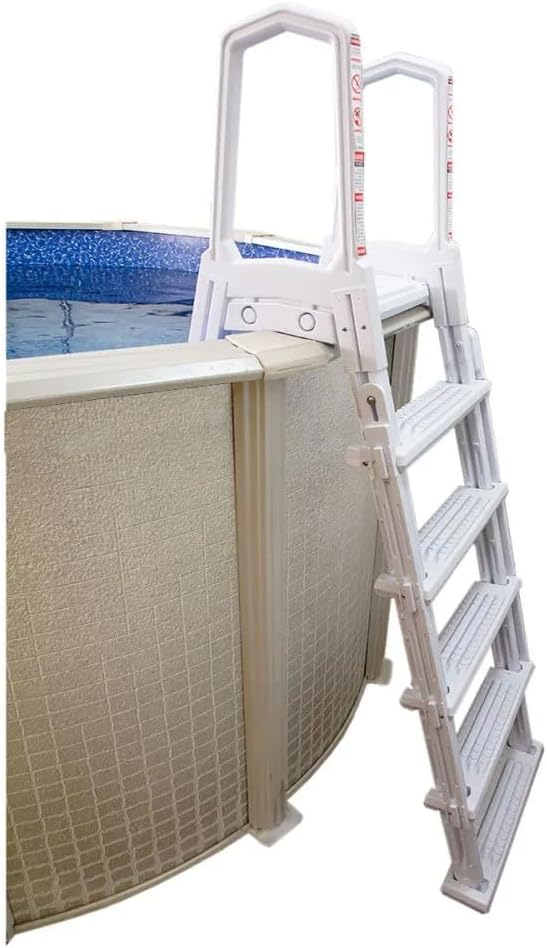 Select Anti-Slip in-Pool Steps | Gray | for Above Ground Swimming Pools | Can Mount to Decks 48" to 54" H | Safety Stairs Capacity Up to 300 lbs
