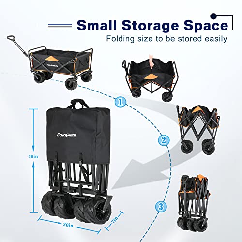 Heavy Duty 350 lb Capacity Foldable Wagon with Large Wheels