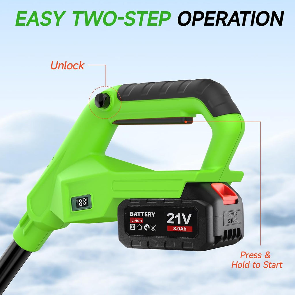 21V Cordless Snow Shovel  16-Inch Brushless Cordless Snow Blower with 2Pcs 3000mAh Recharge Batteries  Lightweight Electric Snow Plow for Driveway  Sidewalk & Patio Winter Snow Removal- No Wheels