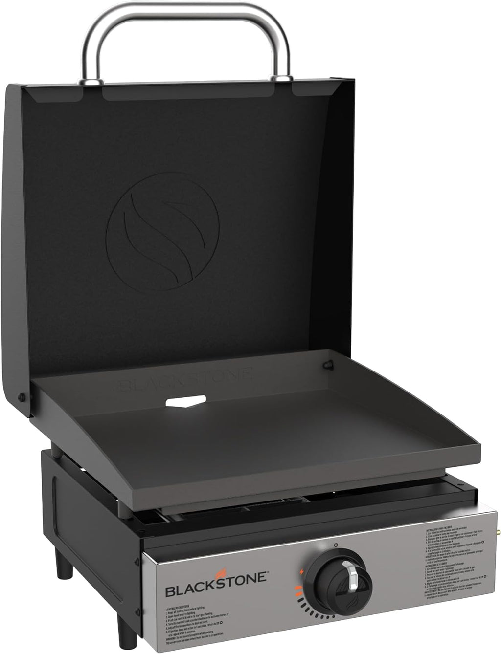 BLACKSTONE 1814 Stainless Steel Propane Gas Portable  Flat Top Griddle Frill Station for Kitchen  Camping  Outdoor  Tailgating  Tabletop  Countertop �C Heavy Duty & 12  000 BTUs  17 Inch  Black
