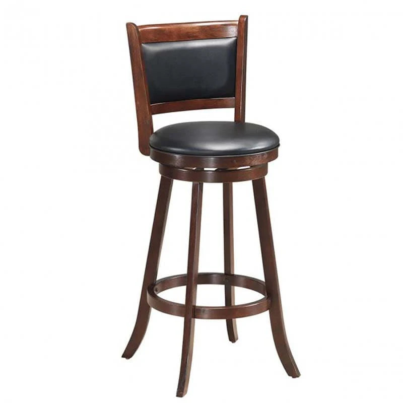 2-Pack 29" Wooden Counter Stools, 360° Swivel Bar Stools with Backs, Counter Height Stool, Upholstered Bar Chairs Dining Chairs