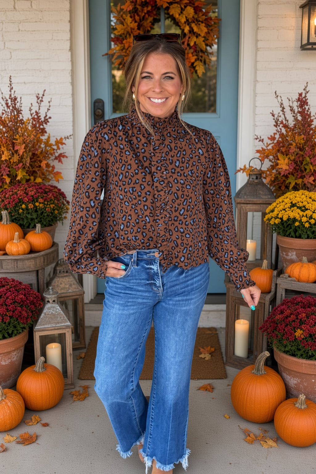 On The Prowl Animal Print Top-Mocha