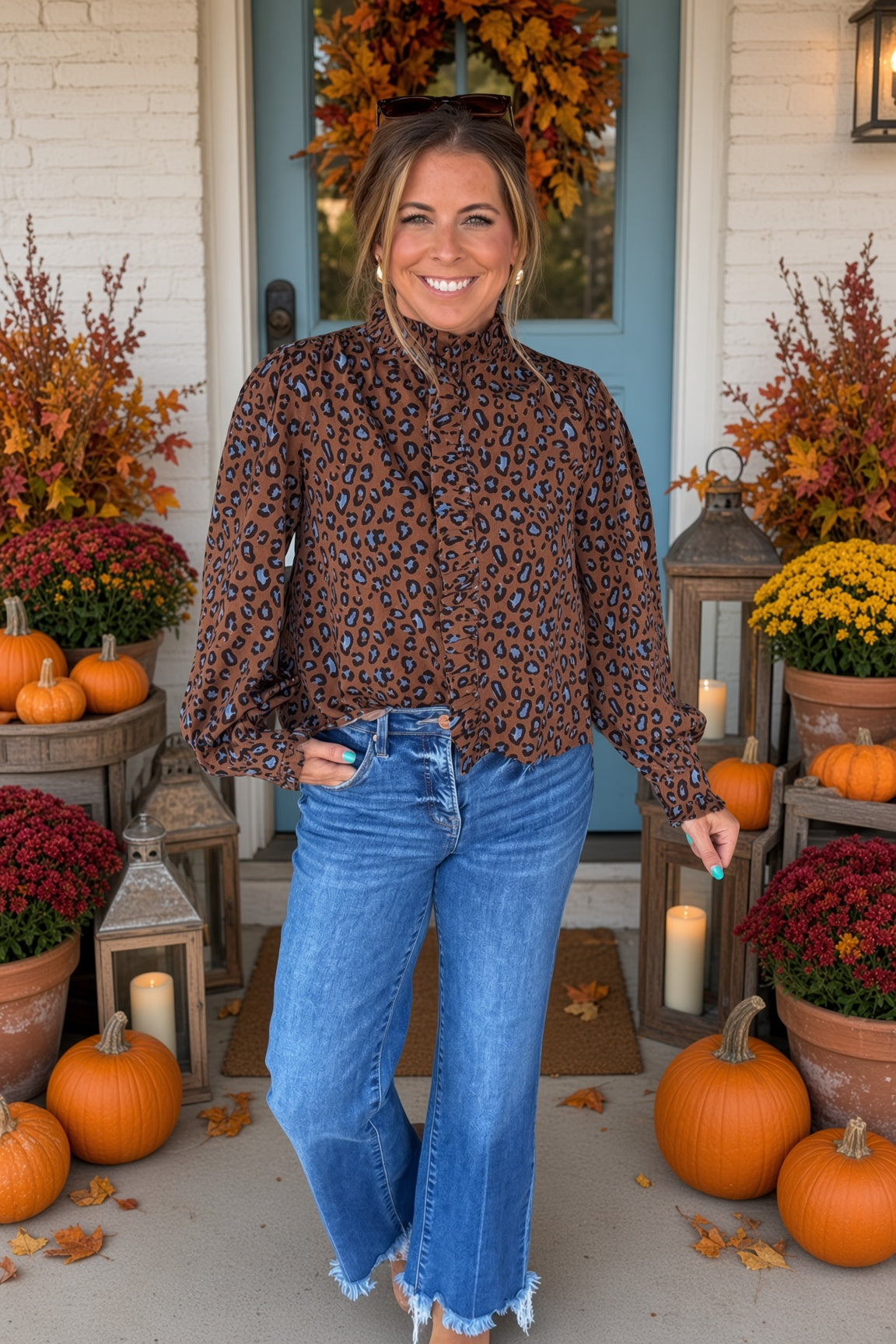 On The Prowl Animal Print Top-Mocha