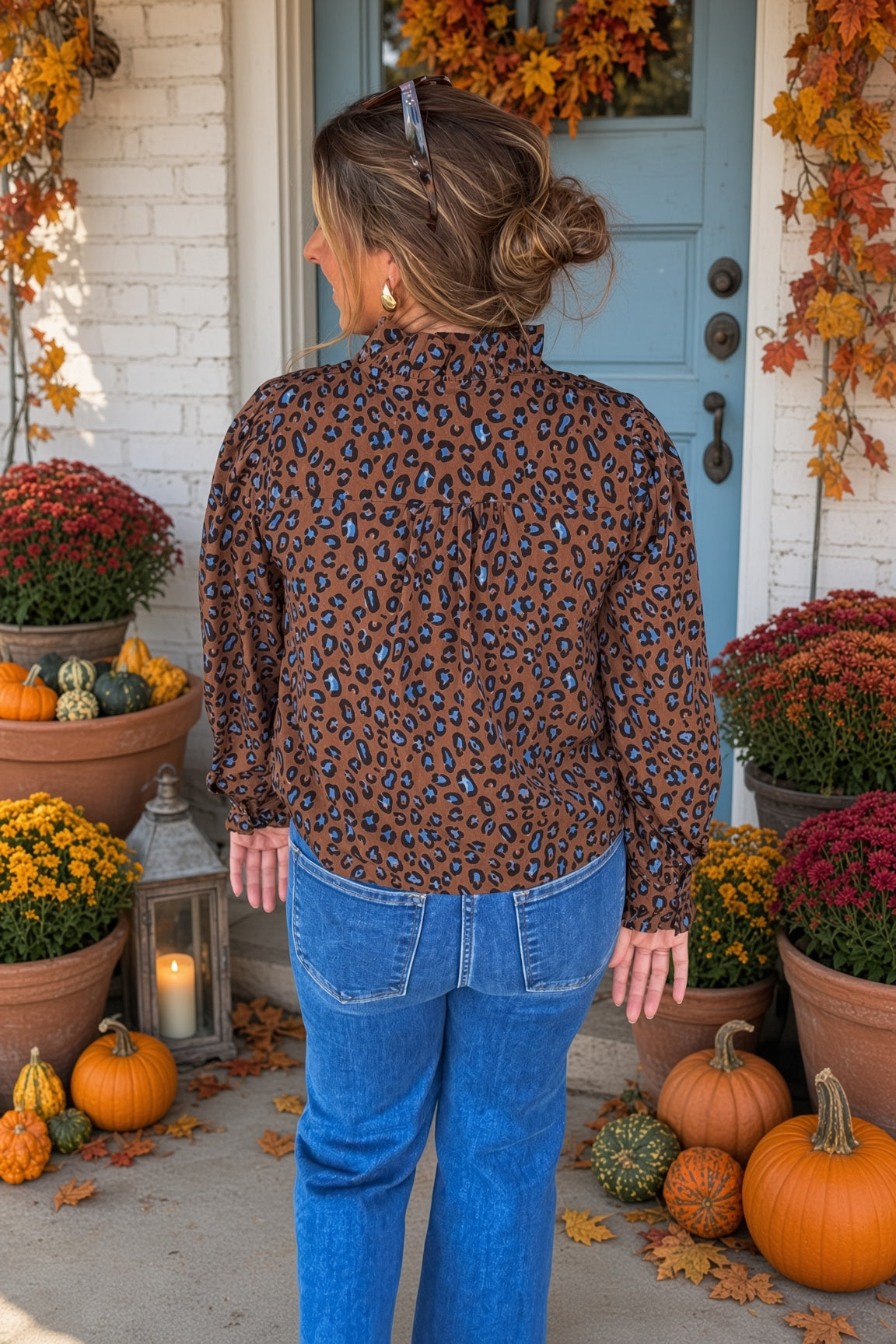 On The Prowl Animal Print Top-Mocha - view 3
