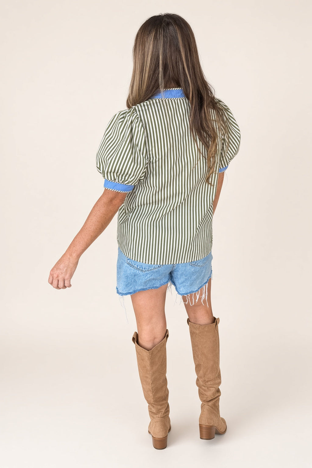 Sweet As Can Be Striped Top-Olive - view 3